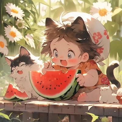 兄弟吃瓜头像动漫,笑谈江湖风云