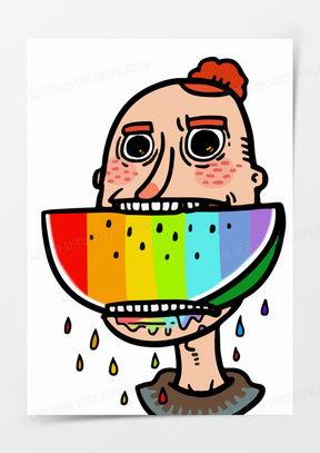 熊猫夏天吃瓜,瓜果飘香乐享清凉